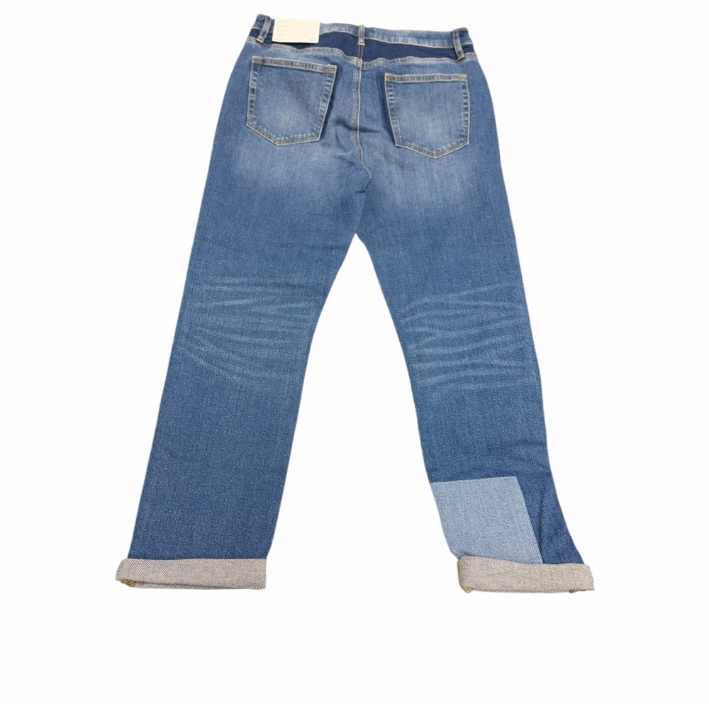 LOFT Boyfriend Patchwork The Girlfriend Jeans Siz… - image 6